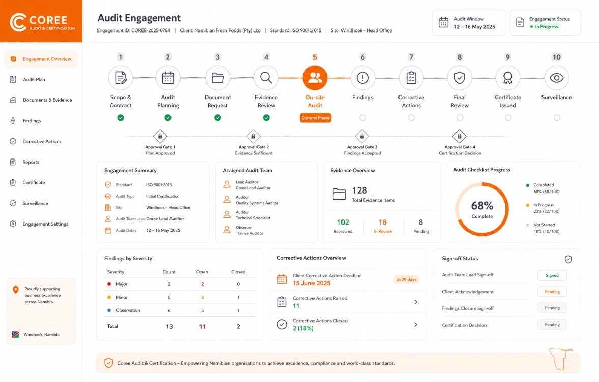 Coree Audit and Certification Workflow