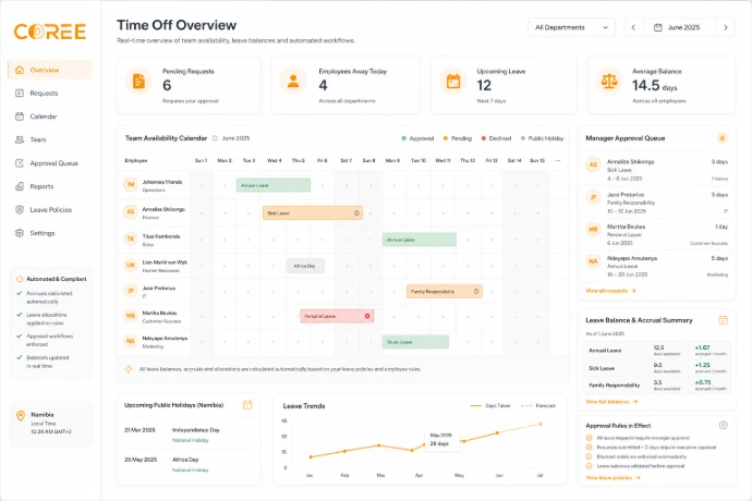 COREE Time Off leave request management