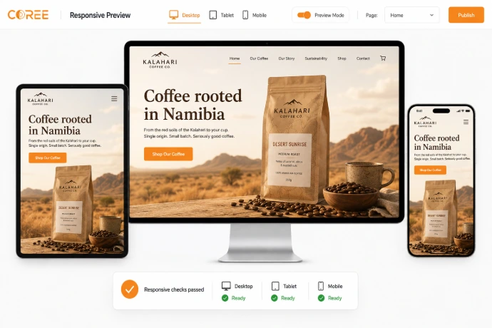 COREE Website Builder responsive website design