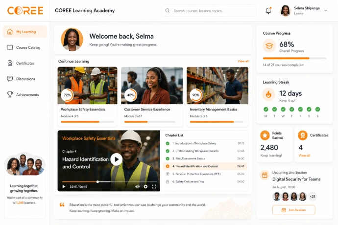 COREE eLearning course experience