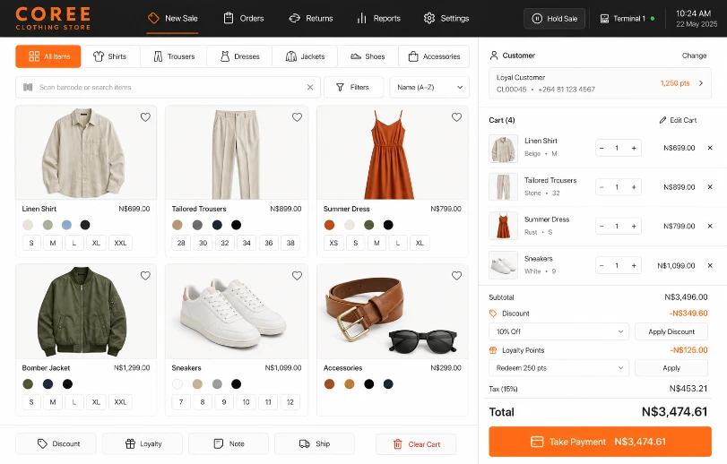 Coree Clothing Store Dashboard