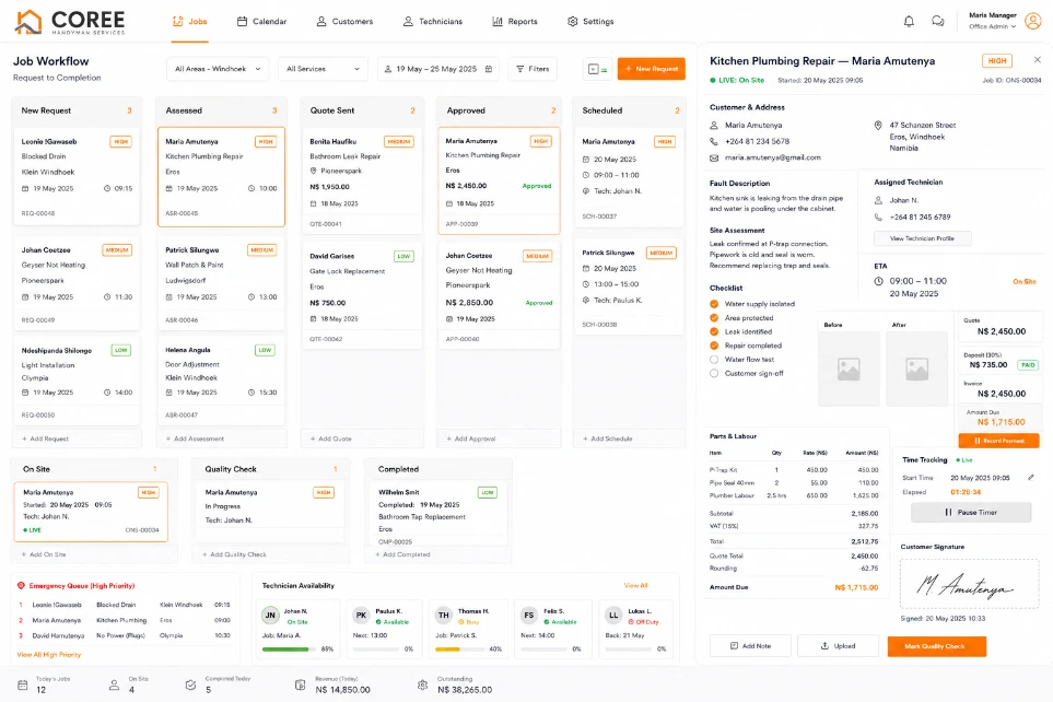 Coree Handyman Services Workflow