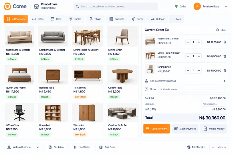 Coree Furniture Showroom Sales